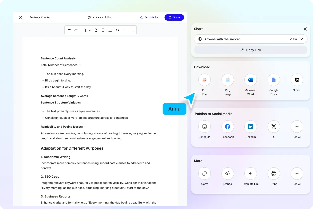 Free AI Sentence Counter, Online Sentence Counter Tool